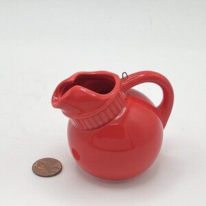Holiday Ornament Red Anchor Hocking Fire-King Rainbow Tilted Ball Pitcher Jug